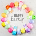 Easter scene with colored eggs Royalty Free Stock Photo