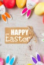 Easter scene with colored eggs Royalty Free Stock Photo