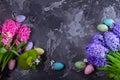 Easter scene with colored eggs Royalty Free Stock Photo