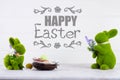 Easter scene with colored eggs Royalty Free Stock Photo