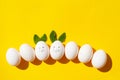 Easter scene with white eggs Royalty Free Stock Photo