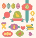 Easter scrapbook set - labels, ribbons and other e Royalty Free Stock Photo