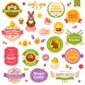 Easter scrapbook set. Labels, ribbons and other Royalty Free Stock Photo