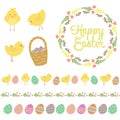 Easter scrapbook set - labels, ribbons and other elements. Vector illustration. Royalty Free Stock Photo