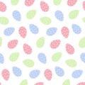 Easter seamless pattern with colorful Easter eggs in trendy soft shades. Happy Easter. Springtime
