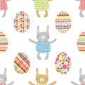 Easter seamless pattern design with bunnies