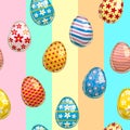 Easter seamless pattern, eggs festive spring background