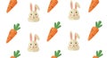 Easter Seamless Pattern with Eggs and Spring Elements Flat Vector Background Royalty Free Stock Photo