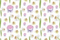 Easter seamless pattern. Flowers background for packaging and textil. Royalty Free Stock Photo