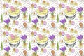 Easter seamless pattern. Flowers background for packaging and textil. Royalty Free Stock Photo