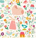 Easter seamless pattern Royalty Free Stock Photo