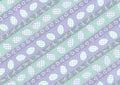 Easter seamless pattern of stripes with eggs, bows and hearts.