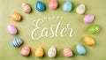 Easter season poster Happy easter greeting with colorful egg prints and pattern Royalty Free Stock Photo