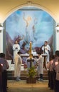 Easter service at Catholic church, southern Vietnam