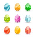 Easter set colorful ornamental eggs Royalty Free Stock Photo