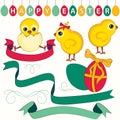 Easter set, ribbons, labels. Royalty Free Stock Photo