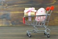 Easter shopping cart Royalty Free Stock Photo