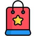 Easter shopping flat line icon