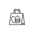 Easter shopping line icon