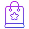 Easter shopping thin line icon