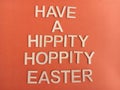 Easter sign on an orange background Royalty Free Stock Photo