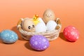 Easter smiling eggs. Royalty Free Stock Photo