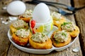 Easter snack deviled eggs Royalty Free Stock Photo