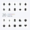 20 Easter Solid Glyph icon Pack like easter cart bynny holidays egg