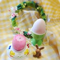 Easter spring egg rabbit decoration Royalty Free Stock Photo