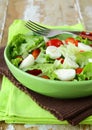 Easter Spring salad with quail eggs, tomatoes Royalty Free Stock Photo