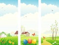 Easter and spring vertical banners Royalty Free Stock Photo