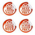 Easter stickers big sale,special offer,best price,super price with basket Royalty Free Stock Photo
