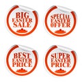 Easter stickers big sale,special offer,best price,super price with eggs in the grass Royalty Free Stock Photo