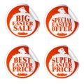 Easter stickers big sale,special offer,best price,super price with rabbit Royalty Free Stock Photo