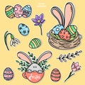 Easter stickers. Vector illustration. Doodle.