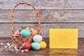 Easter still life, blank card. Royalty Free Stock Photo