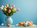 Easter holiday Background. Pastel Colors and Copy Space Royalty Free Stock Photo