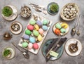 Easter still life. Table place setting decoration eggs Royalty Free Stock Photo
