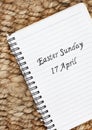 Easter Sunday April 17th 2022 \'noted\' Royalty Free Stock Photo