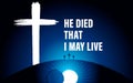 Easter Sunday banner with text - He died, that I may live