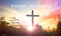 Easter Sunday concept: Jesus Christ crucifixion cross Royalty Free Stock Photo