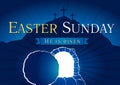 Easter Sunday Holy Week tomb and cross card Royalty Free Stock Photo