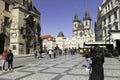 Easter Sunday at Staromestske Namesti Prague people enjoying the sunny weather