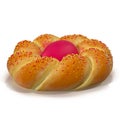 Easter sweet bread dough with egg on white 3D Illustration