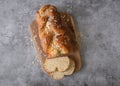 Easter sweet bread. Easter time, springtime. Top view Royalty Free Stock Photo