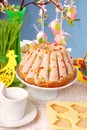 Easter table with ring cake Royalty Free Stock Photo