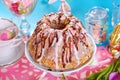 Easter table with ring cake Royalty Free Stock Photo