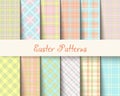 Easter tartan patterns Vector illustration