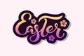 Easter text isolated on textured background.