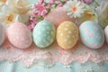 Easter - themed background papers, soft pastel colors